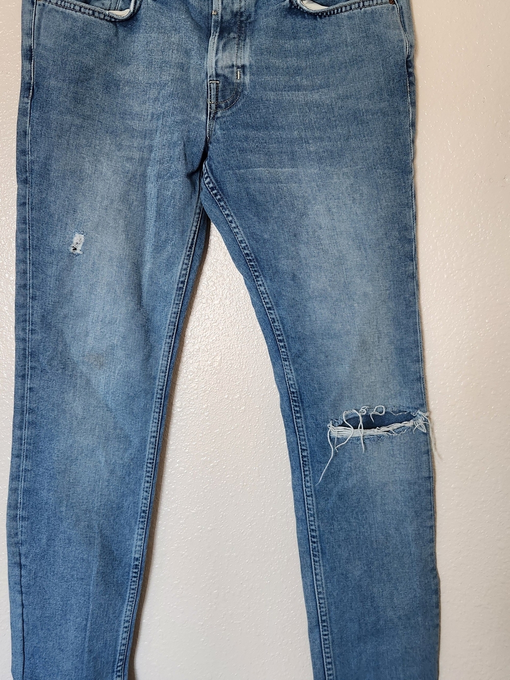 All Saints Light Blue Skinny Distressed Jeans